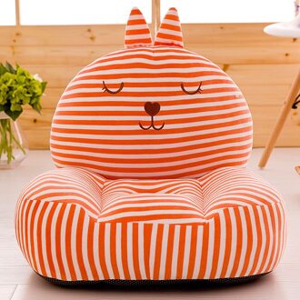 Baby Kids Leuke Cartoon Bean Bag Sofa Stoel Hoes Pp Katoen Filler Jongen Meisje Kinderen Pluizige Lui Floor Seat Couch oranje