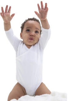 Baby kimono body met lange mouwen - maat 104/116 Wit