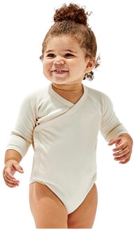 Baby kimono body met lange mouwen Taupe - 62