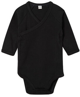 Baby kimono body met lange mouwen Zwart - 104/116