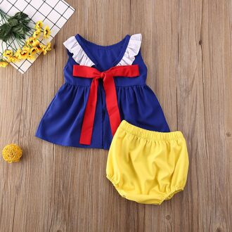 Baby & Kinderen Baby Meisje Kleding Mouwloze Strik Ruffle Romper & Tops + Shorts Outfit B / 12m