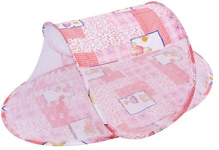 Baby Klamboe Tent Draagbare Opvouwbare Reizen Bed Veilig Mesh Buggy Wieg Vol Cover Netting Klamboe Voor Baby Wieg Roze