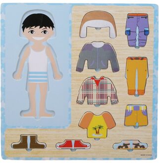 Baby Kleding Matching Puzzel Kinderen Houten Speelgoed Kinderen Early Educatief Figuur Puzzel Spelletjes Baby Jongens Meisjes Dress Up Speelgoed