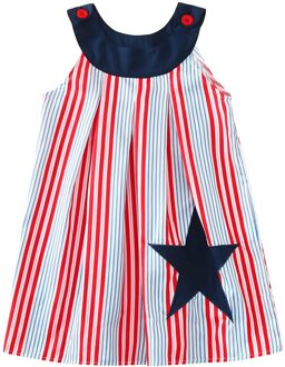 Baby Kleding Peuter Meisjes 4th-of-july Sterren En Gestreepte Borduren Prinses Jurk Baby Kleding Baby Meisje Kleding 90