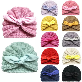 Baby Knitted Winter Hat Infant Beanie Newborn Turban Hats Candy Color Bonnet for Boys Girl Toddler Cap Photo Prop Christmas Gift