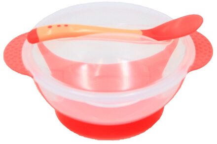 Baby Kom Set Training Kom Lepel Servies Set Diner Kom Leren Gerechten Met Zuignap Cuptemperature Sensing Lepel Servies 1