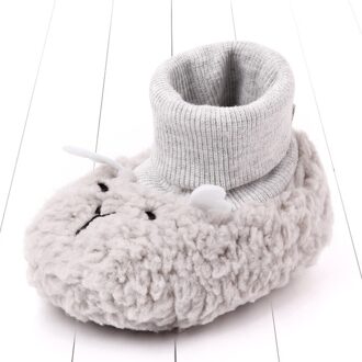 Baby Laarzen Winter Baby Boy Meisjes antislip Cartoon Warm Sokken Schoenen Prewalker Cartoon Leuke Animatie Slip-on katoenen Baby Boot Grijs / 6