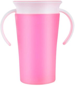 Baby Leren Drinkbeker 360 Graden Water Melk Stro Fles Met Handvat Lekvrije Veilig Leren Drinken Training Cup roze