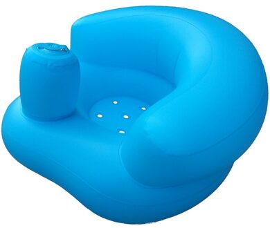 Baby Leren Seat Baden Loungen Draagbare Opblaasbare Bad Stoel Pvc Sofa Douche Kruk Voor Spelen Eten Blauw
