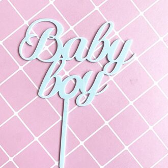 Baby Meisje Baby Boy Cake Toppers Vlaggen Kids Gelukkige Verjaardag Roze Blauw Goud Cupcake Topper Bruid Party Baby Shower decor