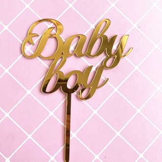 Baby Meisje Baby Boy Cake Toppers Vlaggen Kids Gelukkige Verjaardag Roze Blauw Goud Cupcake Topper Bruid Party Baby Shower decor