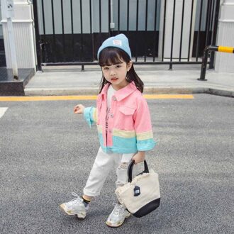 Baby Meisje Jas Patchwork Meisje Jas Bovenkleding Enkele Breasted Childrens 'Jas Casual Stijl Kleding Voor Meisjes 6