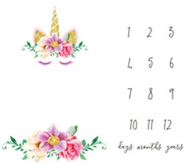 Baby Meisje Jongen Aquarel Eenhoorn Deken Milestone Fotografie Foto Props Schieten