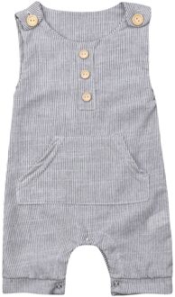 Baby Meisje Jongen Mouwloze Overall Gestreepte Jumpsuit Bodysuit Outfit Zomer Kleding 18m