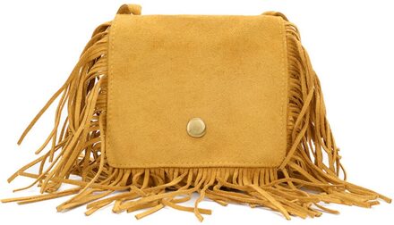 Baby Meisje Mode Kwastje Messenger Bag Kids Handtassen Mini Portemonnee Kinderen Solid Suede Stof Crossbody Schoudertassen geel