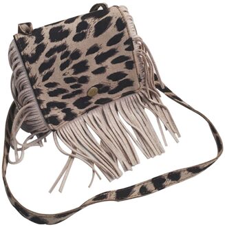 Baby Meisje Mode Kwastje Messenger Bag Kids Handtassen Mini Portemonnee Kinderen Solid Suede Stof Crossbody Schoudertassen khaki luipaard
