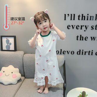 Baby Meisje Pyjama Katoen Deken Dwarsliggers Half Mouw Zomer Baby Nachtkleding Split Been Pyjama Peuter Meisjes Ropa wit / 80cm(Height75-85cm)