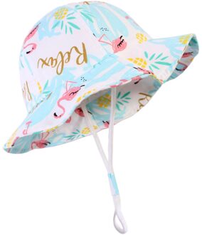 Baby Meisje Zonnehoed Leuke Katoen Zon Bescherming Peuter Zonnehoed Zonnebrandcrème Zonnescherm Koepel Zonnehoed blauw / M