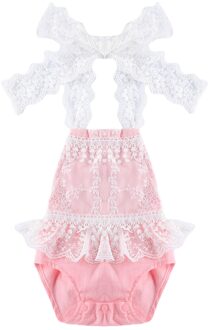 Baby Meisjes Halter Romper Zomer Backless Kant Ruche Tutu Bodysuit Een Stuk Kleding 12m