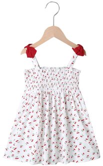 Baby Meisjes Jurk Kinderen Kleding Zomer Cherry Jarretel Rok Voor Meisje Baby Kleding Prinses Jurk Kinderen Outfits 3-6M-68