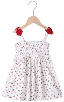 Baby Meisjes Jurk Kinderen Kleding Zomer Cherry Jarretel Rok Voor Meisje Baby Kleding Prinses Jurk Kinderen Outfits 9-12M-80