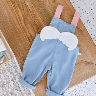 Baby Meisjes Leuke Wing Denim Overalls Lente Zomer Peuter Kids Losse Casual Broek 2T
