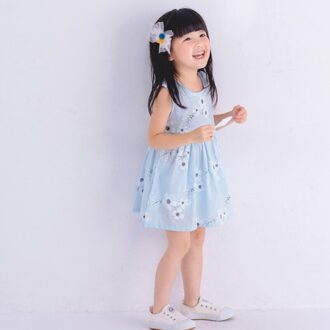 Baby Meisjes Mouwloze Bloem Print Jurken Kleding Kinderen Zomer Prinses Jurk Kinderen Party Ball Pageant Jurk Outfit 1-6Years 100cm
