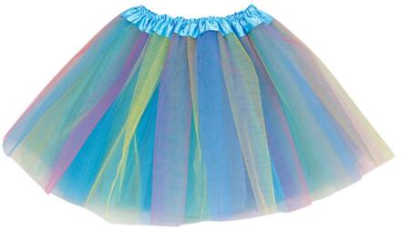 Baby Meisjes Rok Kinderen Tutu Tulle Party Dance Ballet Peuter Rainbow Baby Kostuum Rok Popeline Mini Multicolor Rok & xs blauw