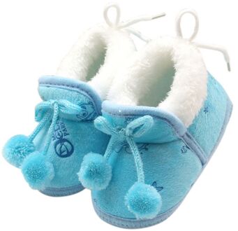 Baby Meisjes Schoenen Lente Winter Zachte Laarzen Warme Slip op Baby Schoenen Pasgeboren Schoenen Voor Kinderen 0-18M lucht blauw / 1