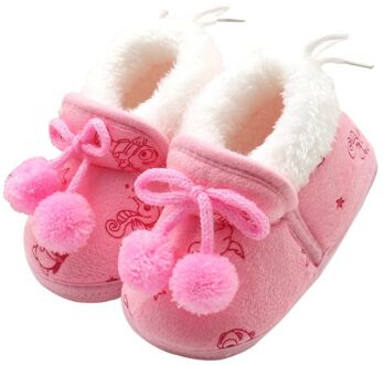 Baby Meisjes Schoenen Lente Winter Zachte Laarzen Warme Slip op Baby Schoenen Pasgeboren Schoenen Voor Kinderen 0-18M Roze / 2