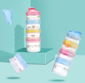 Baby Melkpoeder Container Draagbare Formule Voedsel Opslag Cartoon 4 Lagen Make-Up T8ND