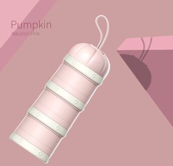 Baby Melkpoeder Doos Voedsel Opslag Snack Box 3 Lagen Draagbare Baby Melkpoeder Container pompoen roze