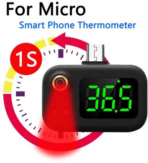 Baby Mobiele Telefoon Thermometer Infrarood Lichaam Meten Voorhoofd Oor Non-contact Volwassen Lichaam Koorts Kinderen Termometro Voor Android zwart mc