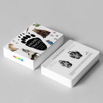 Baby Montessori Cards Animal Footprint Learning Cards School Educational Learning Toys For Kids Juguetes Brinquedos MJ1344H