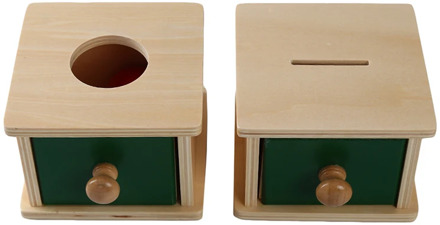 Baby Montessori Sensory Toys Imbucare Box With Box Coin Wooden Discs Basic & Life Skills Toys Hand & Feet Finders Gift