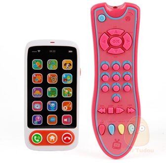 Baby Muziek Mobiele Telefoon Speelgoed Kleurrijke Elektrische Tv Afstandsbediening Leren Nummers Vroege Educatief Machine Speelgoed Voor Kinderen Roze