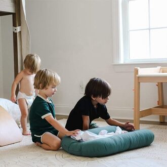 Baby Nest Bed Draagbare Wieg Pasgeborenen Lougner Babybedjes Kwekerij Slaap Pad Zuigeling Wieg Baby Slapen Bed Reiswieg groen