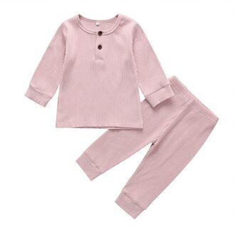 Baby Ondergoed Lange Mouw Eenvoudige Mode Roze