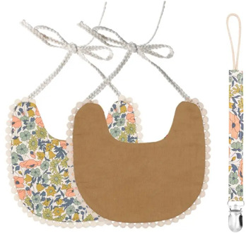 Baby Pacifier Clip Chain Baby Cotton Linen Bib Set Perfect Newborn Shower Gift