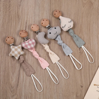 Baby Pacifier Clip Chain Cotton Cartoon Country Style Pacifier Holder Dummy Clips Handmade Baby Christmas Gift