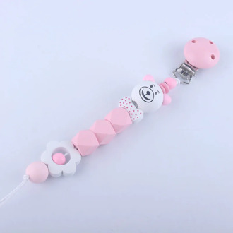 Baby Pacifier Clip Chain Infant Boys Girls Cute Cartoon Bear Flower Toys Teether Pacifier Chain Holder Baby Nipple Feeding