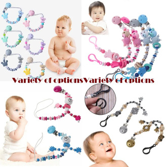 Baby Pacifier Clip Chain Infant Boys Girls Cute Cartoon Bear Letters Toys Teether Pacifier Chain Holder Baby Nipple Feeding