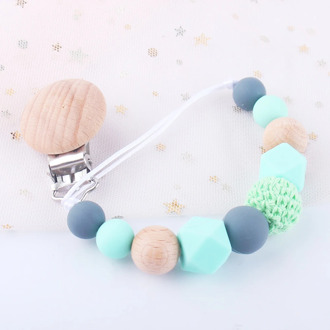 Baby Pacifier Clip Chain Wooden Holder Soother Pacifier Clips Leash Strap Nipple Holder For Infant Nipple Bottle Clip Chain