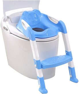 Baby Peuter Potty Toilet Trainer Veiligheid Zetel Stoel Stap met Verstelbare Ladder Zuigeling Wc Training antislip Folding seat Blauw