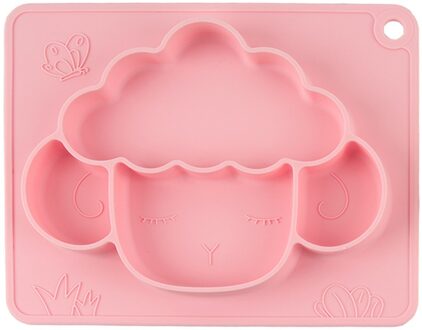 Baby Peuter Voeden Kom Schotel Food Grade Siliconen Babyvoeding Plaat Lade Met Gat Voor Opknoping wit