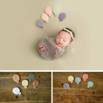 Baby Photo Props Wool Felt Balloon Set Flower Baby Girl Photo Shoot Accessories Newborn Photography Background Studio Fotografie