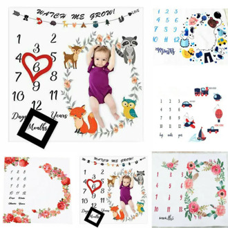 Baby Photography Blacket Newborn Babies Girls Boy Blankets Milestone Photo Props Baby Souvenirs Accessories