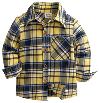 Baby Plaid Shirt, Peuter Lange Mouwen Revers Vest Met Pocket Baby Boy Losse Bovenkleding 4 5 Years