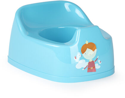 Baby plaspotje blauw met willekeurige afbeelding op sticker 27 cm