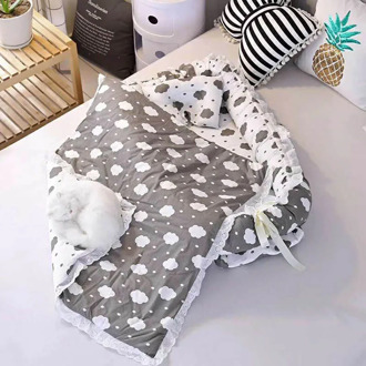 Baby Portable Crib Newborn Nest Crib Cotton Travel Sleeping Bed Safety Protection Baby Foldable 2pcs/set Printing